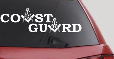 Coast Guard Masonic Freemason Masonic Military Car or Truck Window Vinyl Decal Sticker