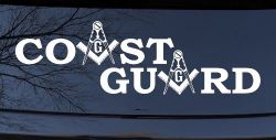 Coast Guard Masonic Freemason Masonic Military Car or Truck Window Decal Sticker