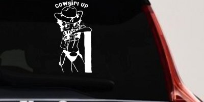 Cowgirl Up Betty Boop Country Car or Truck Window Vinyl Decal Sticker