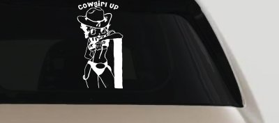 Cowgirl Up Betty Boop Country Car or Truck Window Vinyl Decal Sticker