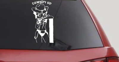 Cowgirl Up Betty Boop Country Car or Truck Window Vinyl Decal Sticker