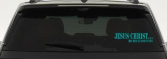 Jesus Christ His Rescue Continues Christian Car or Truck Window Vinyl Decal Sticker (Turquoise)