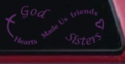 God Made Us Sisters Infinity Christian Car or Truck Window Vinyl Decal Sticker (Violet)