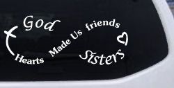 God Made Us Sisters Infinity Christian Car or Truck Window Decal Sticker