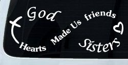 God Made Us Sisters Infinity Christian Car or Truck Window Decal Sticker