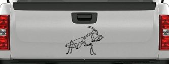 Praying Mantis Animals Car or Truck Window Decal Sticker (Black)
