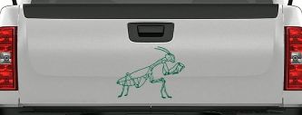 Praying Mantis Animals Car or Truck Window Vinyl Decal Sticker (Dark Green)