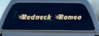 Redneck Romeo Country Car or Truck Window Decal Sticker (Desert Sand)