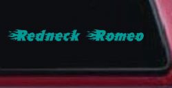 Redneck Romeo Country Car or Truck Window Decal Sticker (Turquoise)