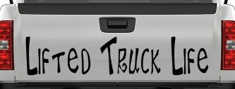Lifted Truck Life Off Road Car or Truck Window Decal Sticker (Black)