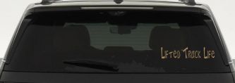 Lifted Truck Life Off Road Car or Truck Window Decal Sticker (Light Brown)