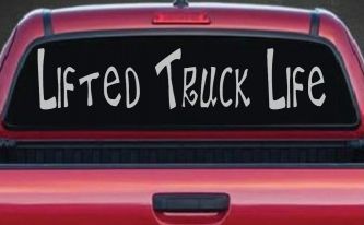 Lifted Truck Life Off Road Car or Truck Window Decal Sticker (Light Gray)