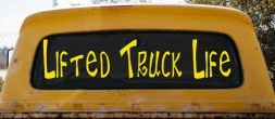 Lifted Truck Life Off Road Car or Truck Window Decal Sticker (Yellow)