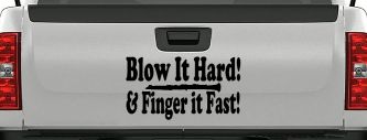 Blow Hard Finger Fast Funny Band Clarinet Music Car or Truck Window Decal Sticker (Black)