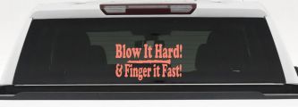 Blow Hard Finger Fast Funny Band Clarinet Music Car or Truck Window Decal Sticker (Coral)