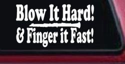 Blow Hard Finger Fast Funny Band Clarinet Music Car or Truck Window Decal Sticker