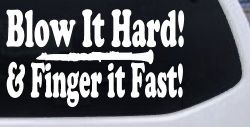 Blow Hard Finger Fast Funny Band Clarinet Music Car or Truck Window Decal Sticker