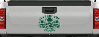 Support The Storm Troopers  Sci Fi Car or Truck Window Decal Sticker (Dark Green)