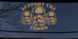 Support The Storm Troopers  Sci Fi Car or Truck Window Decal Sticker (Light Brown)