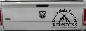 Funny Don't make fun Rednecks Zombies Country Car or Truck Window Decal Sticker (Black)
