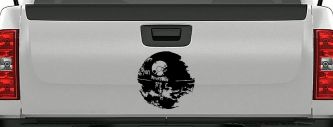 Death Star Sci Fi Car or Truck Window Decal Sticker (Black)