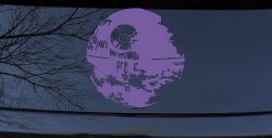 Death Star Sci Fi Car or Truck Window Decal Sticker (Purple)