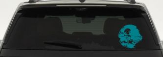 Death Star Sci Fi Car or Truck Window Decal Sticker (Turquoise Blue)