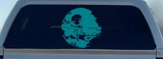 Death Star Sci Fi Car or Truck Window Decal Sticker (Turquoise Blue)