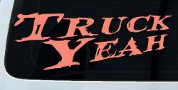 Truck Yeah Country Car or Truck Window Decal Sticker (Coral)