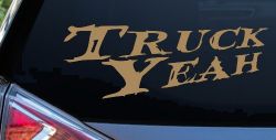 Truck Yeah Country Car or Truck Window Decal Sticker (Light Brown)