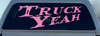 Truck Yeah Country Car or Truck Window Vinyl Decal Sticker (Pink)