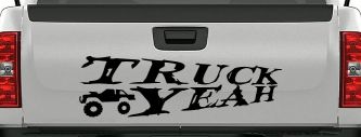Truck Yeah With Truck Country Car or Truck Window Decal Sticker (Black)