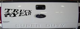 Truck Yeah With Truck Country Car or Truck Window Decal Sticker (Black)