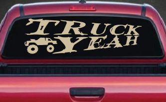 Truck Yeah With Truck Country Car or Truck Window Vinyl Decal Sticker (Desert Sand)