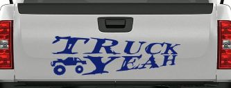 Truck Yeah With Truck Country Car or Truck Window Vinyl Decal Sticker (Navy)