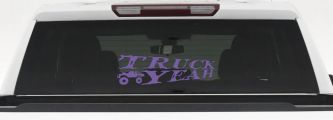 Truck Yeah With Truck Country Car or Truck Window Vinyl Decal Sticker (Purple)