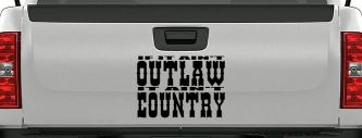 If It Ain't Outlaw It Ain't Country Car or Truck Window Vinyl Decal Sticker (Black)