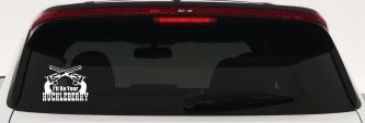 I'll Be Your Huckleberry Crossed Pistols Guns Car or Truck Window Decal Sticker (White)