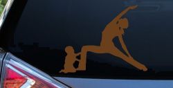 Yoga Mother And Child Car or Truck Window Decal Sticker (Copper)