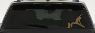 Yoga Mother And Child Car or Truck Window Decal Sticker (Gold)