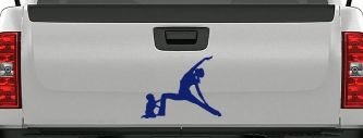 Yoga Mother And Child Car or Truck Window Vinyl Decal Sticker (Navy)