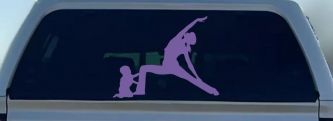 Yoga Mother And Child Car or Truck Window Vinyl Decal Sticker (Purple)