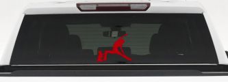 Yoga Mother And Child Car or Truck Window Decal Sticker (Red)