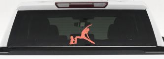 Yoga Mother And Daughter Car or Truck Window Vinyl Decal Sticker (Coral)