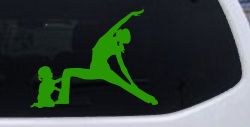 Yoga Mother And Daughter Car or Truck Window Vinyl Decal Sticker (Lime)