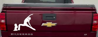 Yoga Mother And Daughter Car or Truck Window Decal Sticker (White)