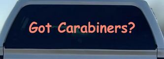 Got Carabiners Car or Truck Window Vinyl Decal Sticker (Coral)
