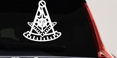 Freemason Masonic Past Master Square and Compass Car or Truck Window Vinyl Decal Sticker