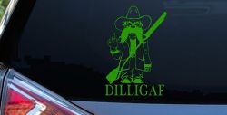 DILLIGAF Do I Look Like I Give A F Funny Car or Truck Window Decal Sticker (Lime)