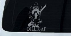 DILLIGAF Do I Look Like I Give A F Funny Car or Truck Window Decal Sticker (Telegrey)